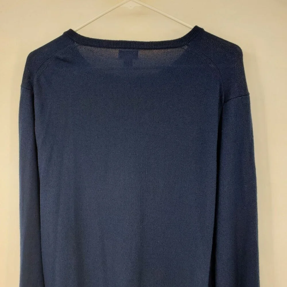 J. Crew Wool Blend Navy Blue‎ Men's Pullover Crewneck Sweater Shirt XL